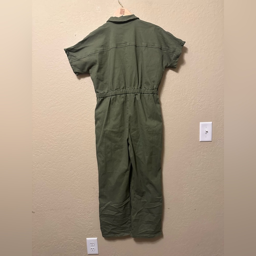 Vintage Charlotte By Cato Olive Green Jumpsuit Denim 
Nap button Sz XL (18) - Picture 5 of 7